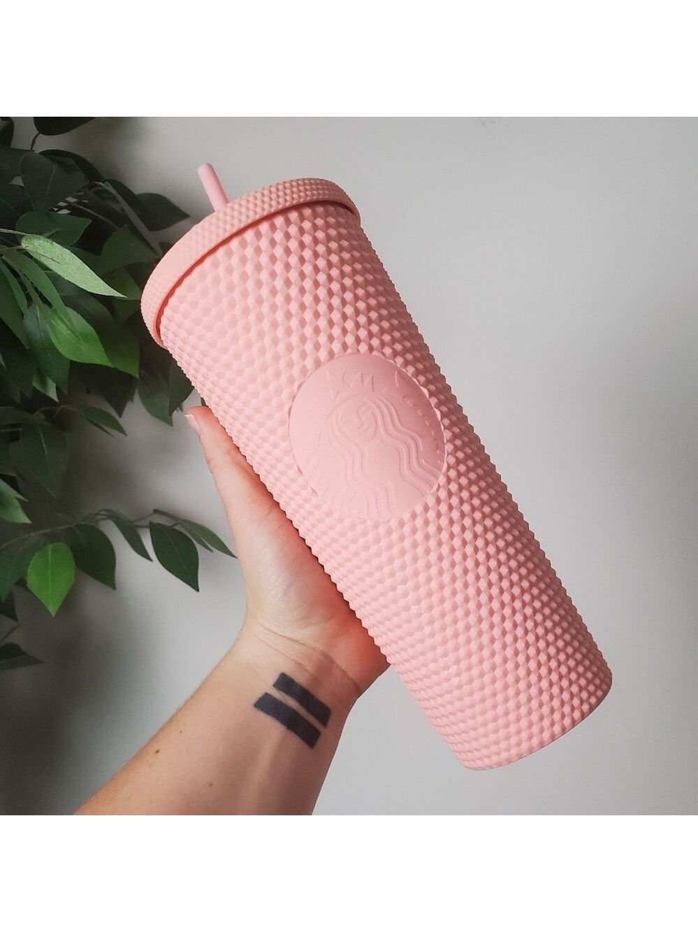 Starbucks Coral Pink Matte Soft Touch Studded Jelly Tumbler 24oz